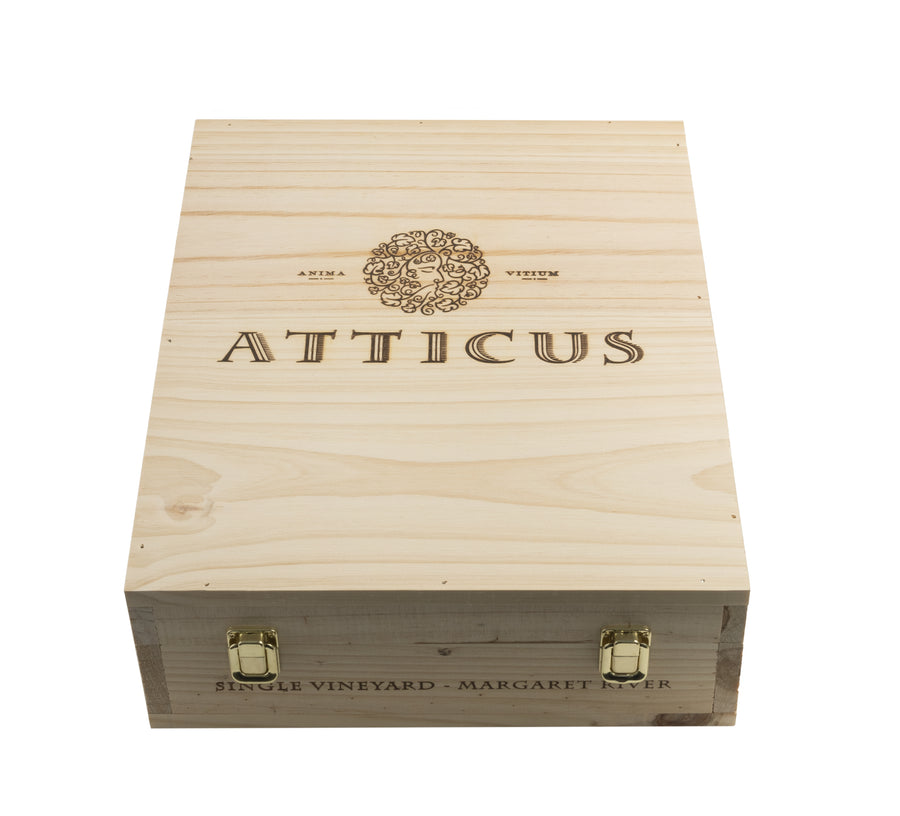 Wooden Triple Packed Atticus Premium Museum Chardonnay 2014, Cabernet Sauvignon 2011 & Syrah 2011